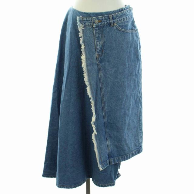 ニアーニッポン near.nippon デニムスカート ロング フレア アシメ  