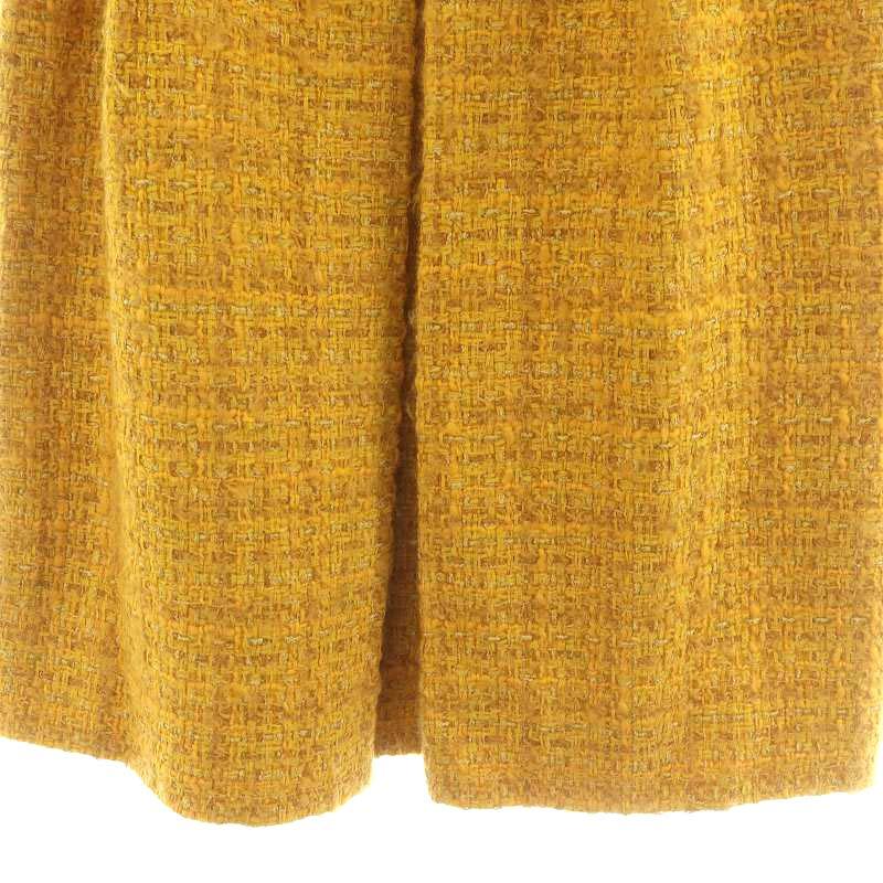 ドゥロワー Drawer タイトスカート ひざ丈 ツイード タック モヘヤ混  