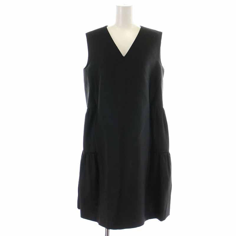 ヨーコチャンワンピースブラックノースリーブL