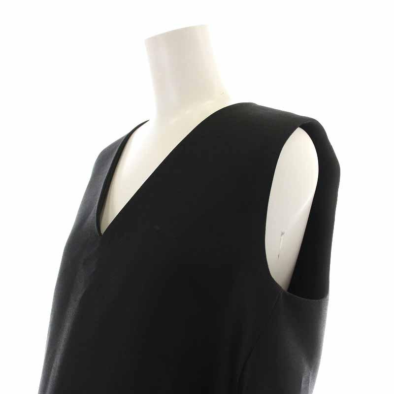 ヨーコチャン YOKO CHAN ワンピース ひざ丈 Vネック ウール バック  