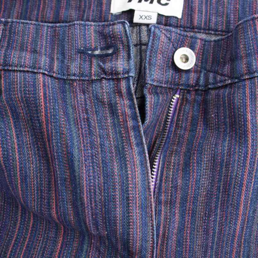 ワイエムシー YMC デニムパンツ ジーンズ ジップフライ ストライプ柄  