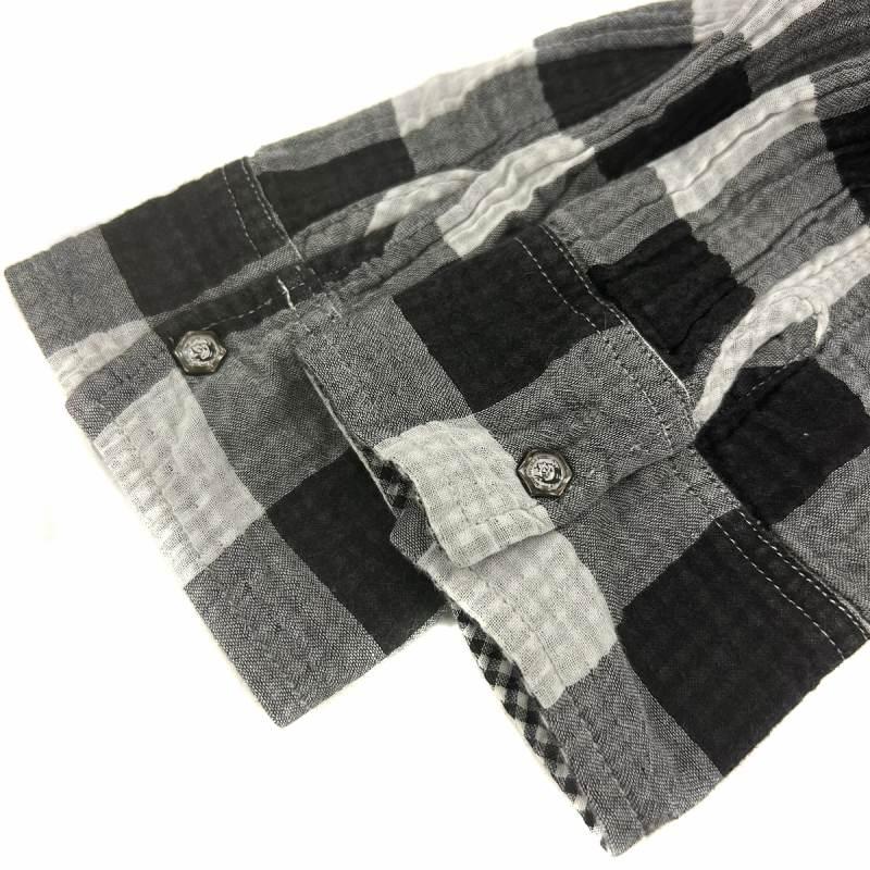 DIESEL（ディーゼル） チェックシャツ ブラウス 七分袖 XS 黒 ブラック