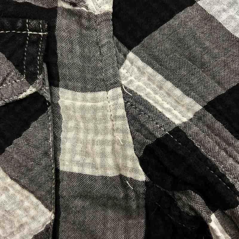 DIESEL（ディーゼル） チェックシャツ ブラウス 七分袖 XS 黒 ブラック 