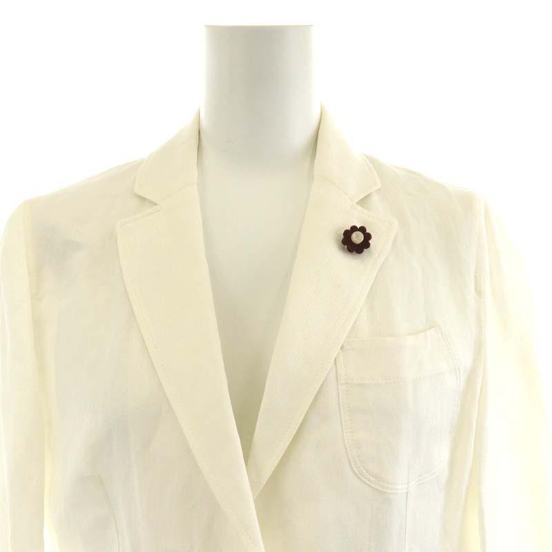 ラルディーニ LARDINI テーラードジャケット シングル 麻 リネン 38 M  