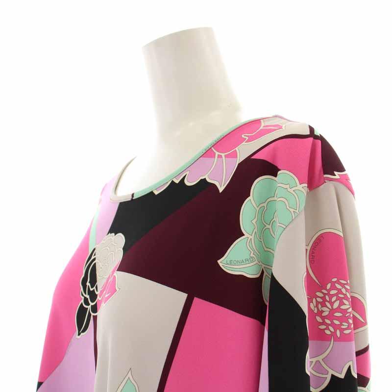 レオナールスポーツ LEONARD SPORT カットソー 花柄 七分袖 44