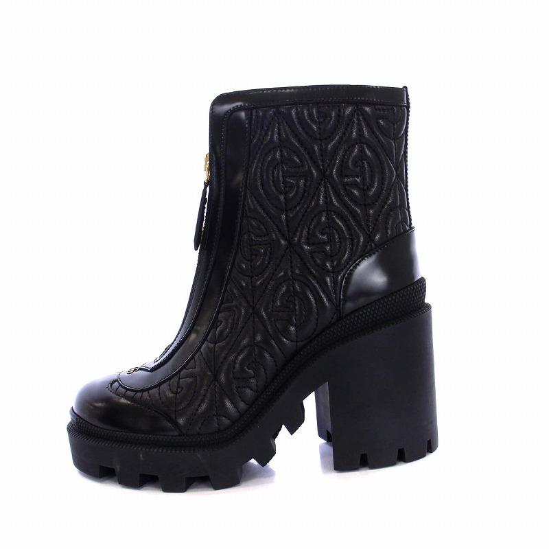 グッチ GUCCI Gランバス ショートブーツ チャンキーヒール ハイヒール 