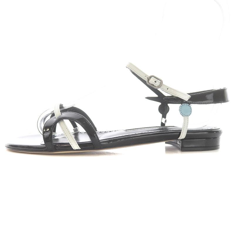 未使用品 マノロブラニク MANOLO BLAHNIK ストラップサンダル フラット 