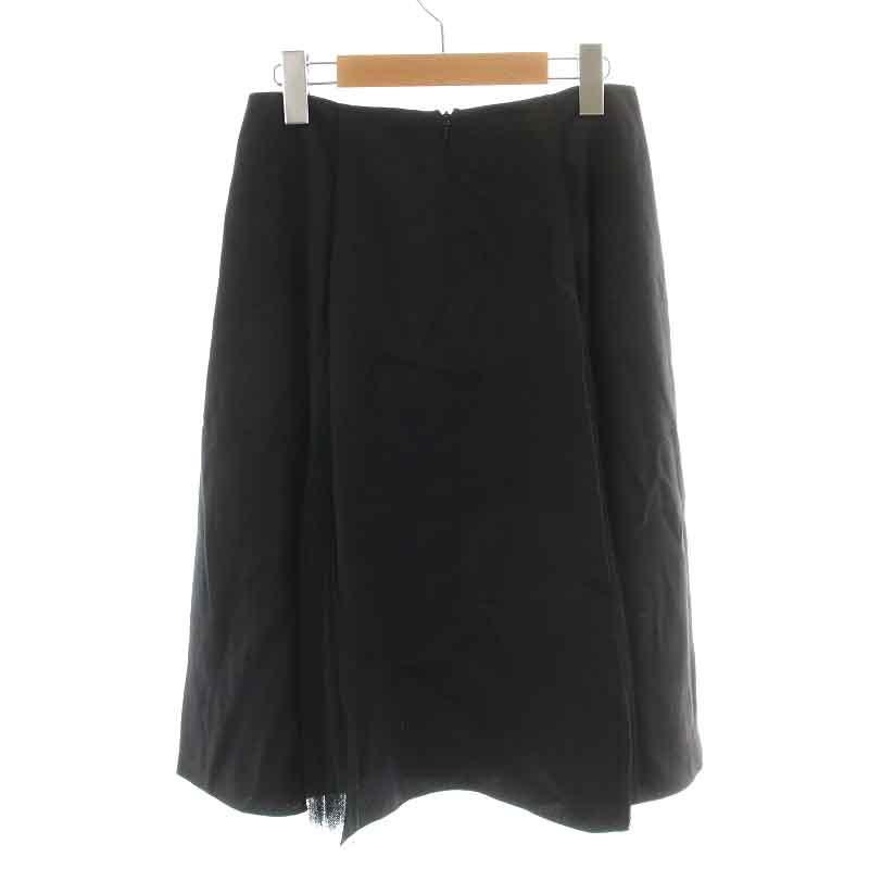 フォクシー FOXEY フレアスカート ひざ丈 プリーツ シアー シースルー  