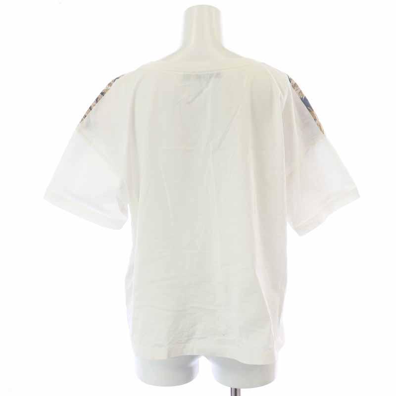 マックスマーラ ウィークエンドライン MAX MARA WEEKEND LINE Tシャツ カットソー 半袖 花柄 ボートネック 白 ホワイト ベージュ｜vectorpremium｜03