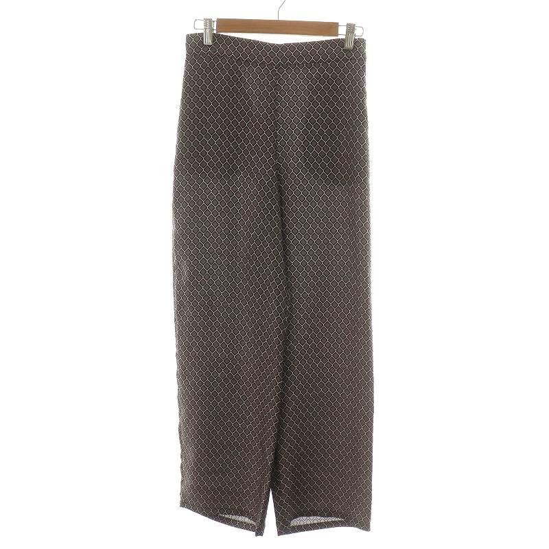 マックスマーラ MAX MARA LEISURE パンツ 総柄 シルク 絹 36 S グレー  