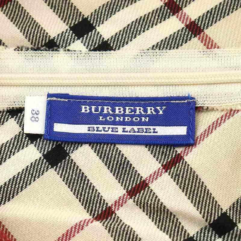 バーバリーブルーレーベル BURBERRY BLUE LABEL ワンピース ミモレ ロング ノースリーブ ノバチェック コットン 38 M ベージュ｜vectorpremium｜04