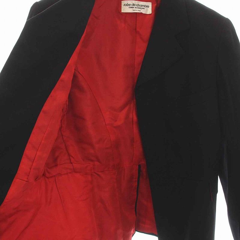 ローブドシャンブル robe de chambre コムデギャルソン AD1998 ジャケット 比翼ボタン アウター 黒 ブラック 赤 RJ-100020 レディース｜vectorpremium｜04