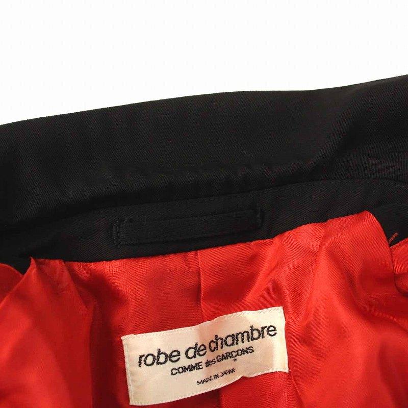 ローブドシャンブル robe de chambre コムデギャルソン AD1998 ジャケット 比翼ボタン アウター 黒 ブラック 赤 RJ-100020 レディース｜vectorpremium｜06