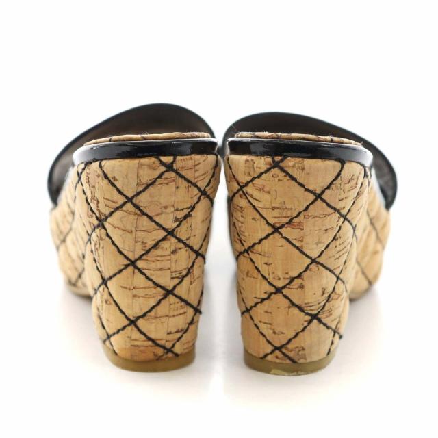 【サイズ表記なし】シャネル　ミュール ウェッジソール ココマーク エナメル サイズ表記なし】シャネルミュール ウェッジソール ココマーク