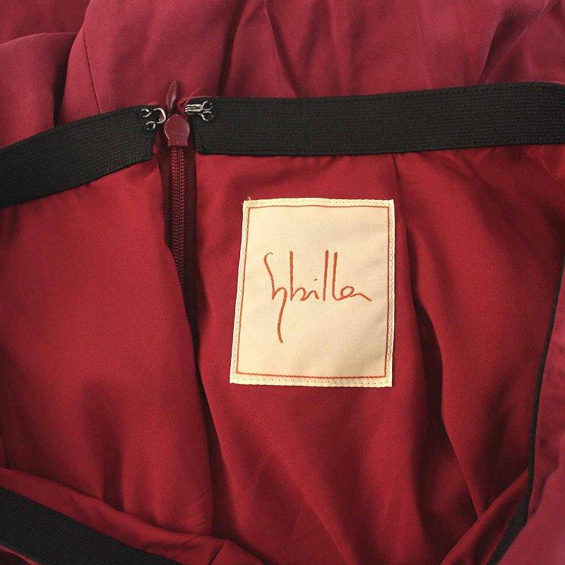 シビラ SYBILLA フレアスカート ロング M ボルドー 赤 /YM レディース  