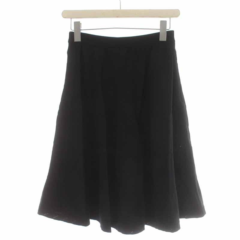 ルネ Rene フレアスカート ニットスカート ひざ丈 34 S 紺 ネイビー 