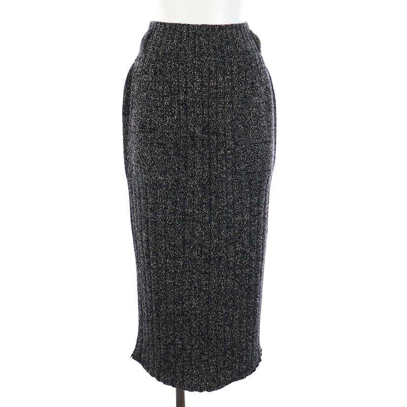 アンフィル unfil merino wool ribbed skirt スカート ニット ロング 