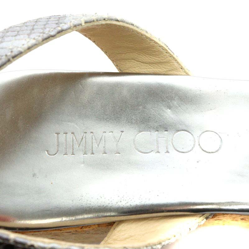 ジミーチュウ JIMMY CHOO サンダル ストラップ ウェッジソール 37 24.0cm シルバー色 /AN12 レディース｜vectorpremium｜04