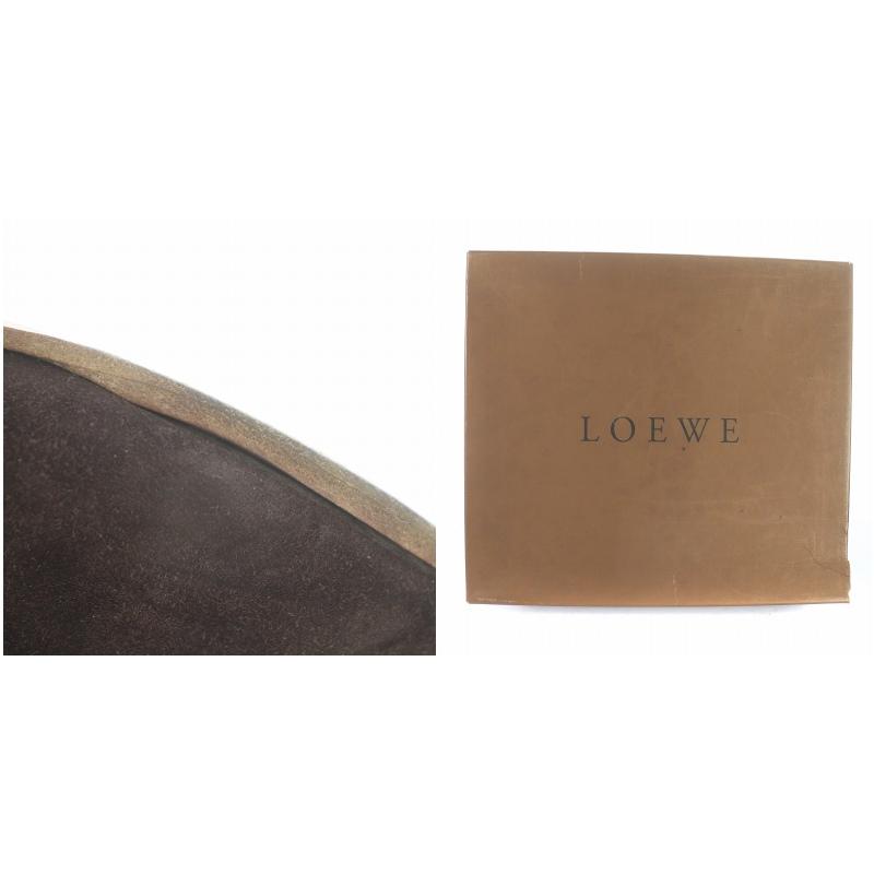 ロエベ LOEWE ムートンブーツ ショート チャンキーヒール ボア ベルト スエード ヌバック 36 23cm 茶色 ブラウン /SI31 レディース｜vectorpremium｜09