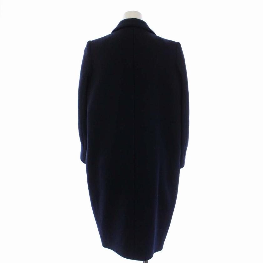 エンフォルド ENFOLD 圧縮ウールチェスターコート ロング 36 S 紺