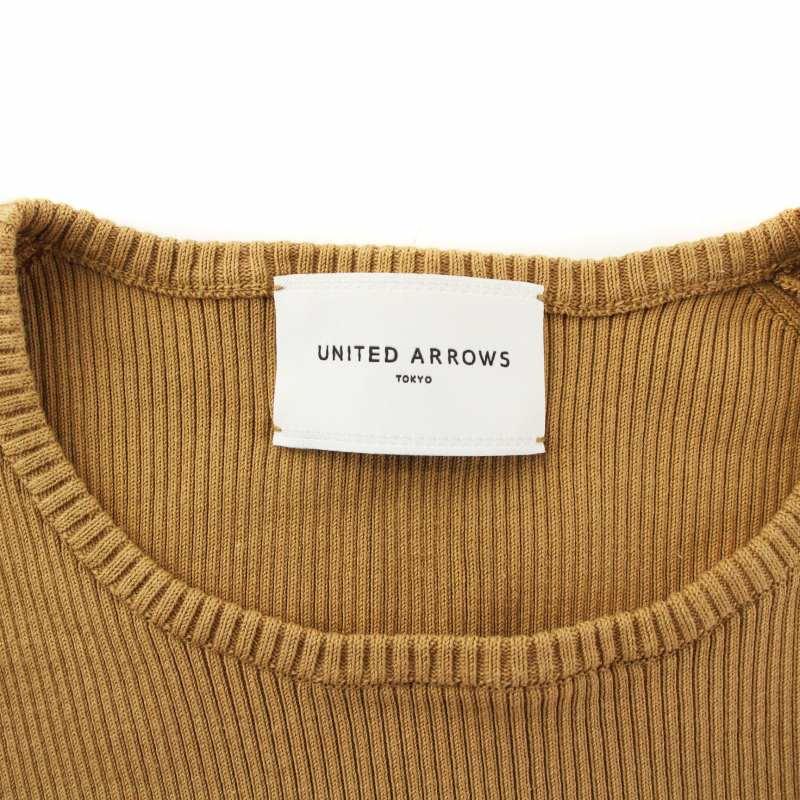 ユナイテッドアローズ UNITED ARROWS リブニット カットソー クルーネック 長袖 茶 ブラウン /FQ レディース｜vectorpremium｜06