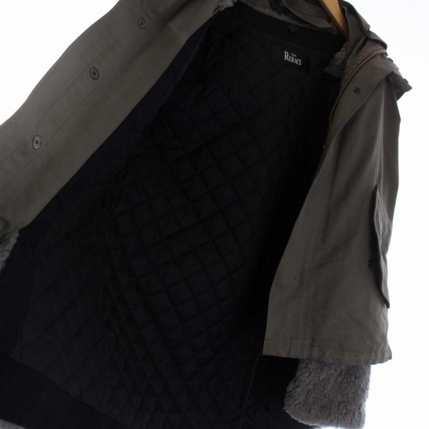 ザ リラクス THE RERACS M-65 SHORT MODS COAT モッズコート ショート ジップアップ フード 中綿ライナー付き M グレー レディース｜vectorpremium｜05