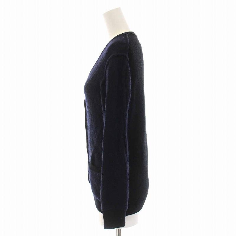 サリースコット Sally Scott カーディガン ニット Vネック 長袖 M 紺 