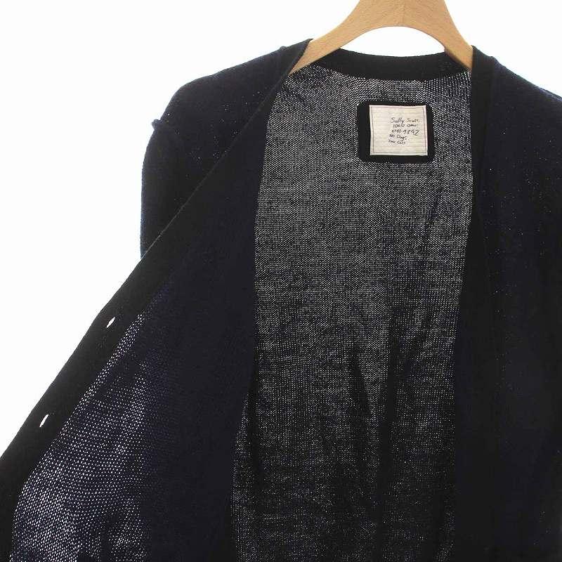 サリースコット Sally Scott カーディガン ニット Vネック 長袖 M 紺  