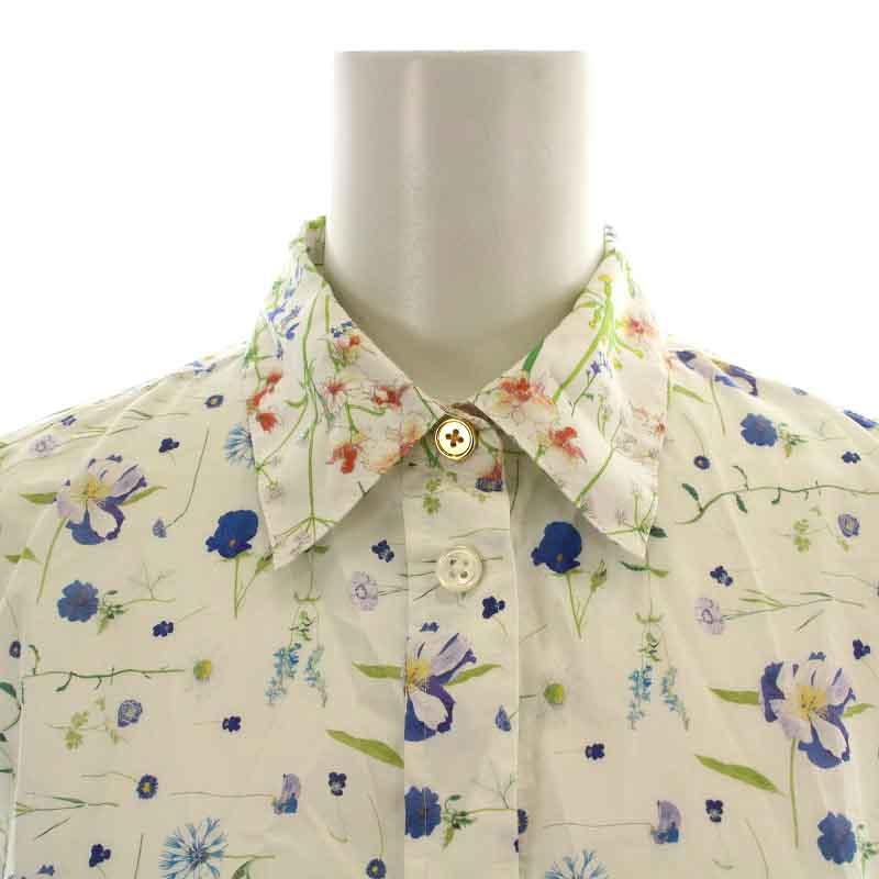 ポールスミス PAUL SMITH 21SS シャツ 長袖 花柄 総柄 38 M 白 