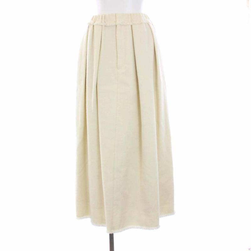 エブール ebure 21AW ピュアアルパカ フリンジ フレアスカート ロング  