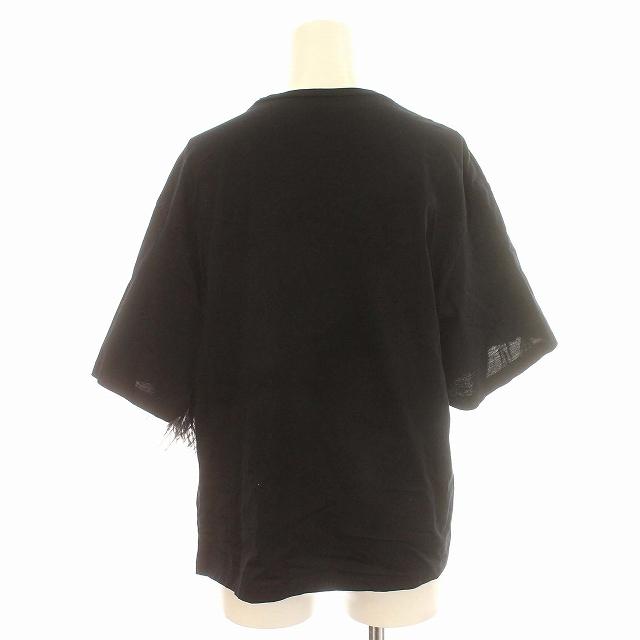 ルシェルブルー LE CIEL BLEU Tシャツ 半袖 カットソー フェザー 36 S 黒 ブラック /☆G レディース｜vectorpremium｜02