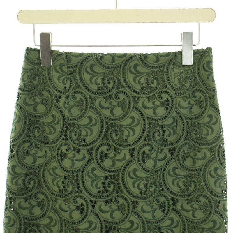 シートーキョー SHE TOKYO レーススカート ひざ丈 タイト プリーツ 総  