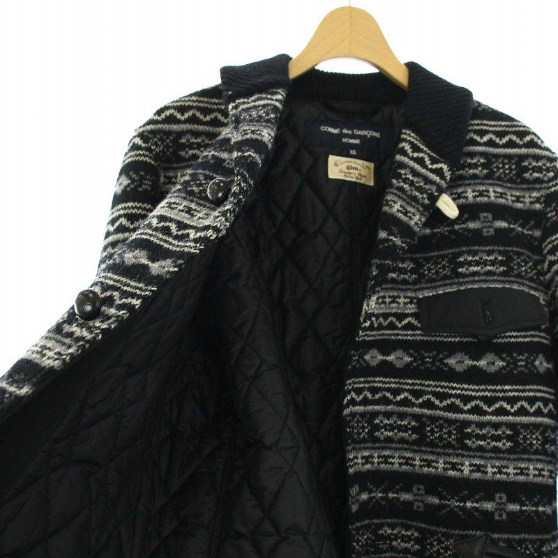コムデギャルソンオム gim AD2017 native pattern shawl jacket 中綿ジャケット ノルディック柄 キルティング XS 黒 HT-J033 メンズ｜vectorpremium｜03