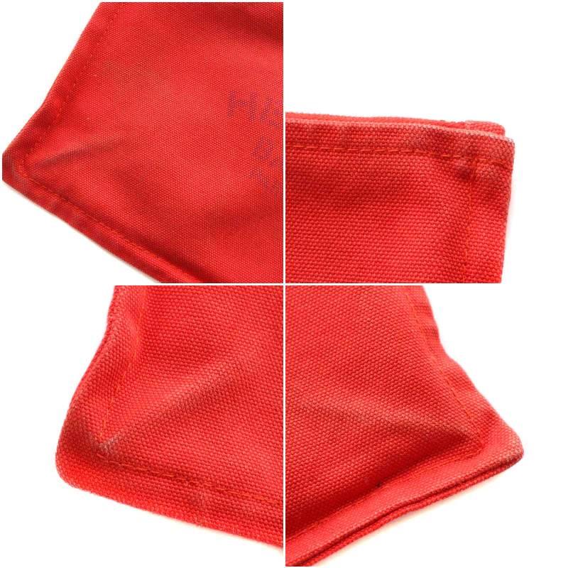 kazu！HERMESエルメス☆レッドキャンバス・ジッパーポーチ☆ HERMES - HERMES エルメス ポーチ 小物入れ メイクポーチ 化粧