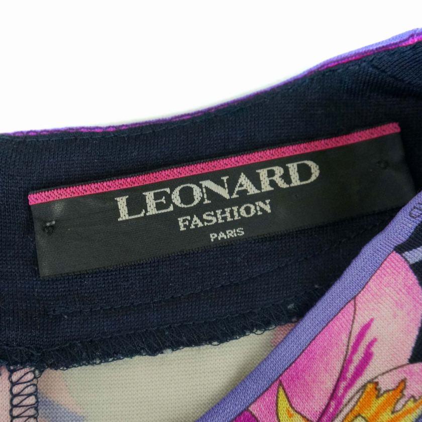 レオナール LEONARD FASHION カットソー 長袖 クルーネック 花柄 
