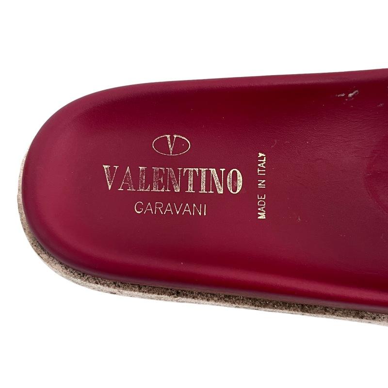 ヴァレンティノ ガラヴァーニ VALENTINO GARAVANI スタッズ キルティング レザー サンダル 39 26cm レッド 赤 レディース｜vectorpremium｜05