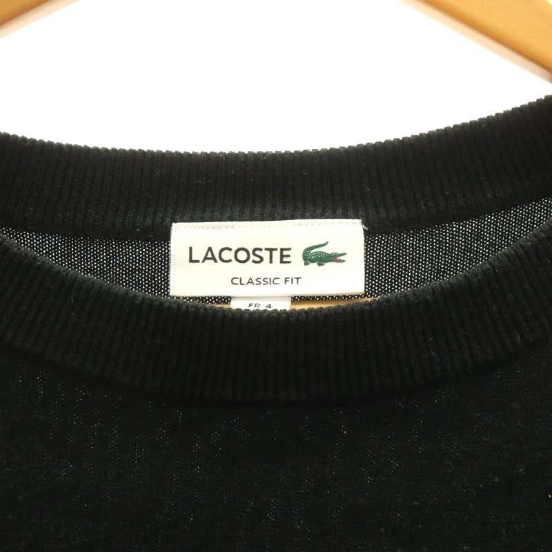 ラコステ LACOSTE コットンニットポケットTシャツ セーター 半袖 ワッペン 4 黒 ブラック /NR メンズ｜vectorpremium｜03