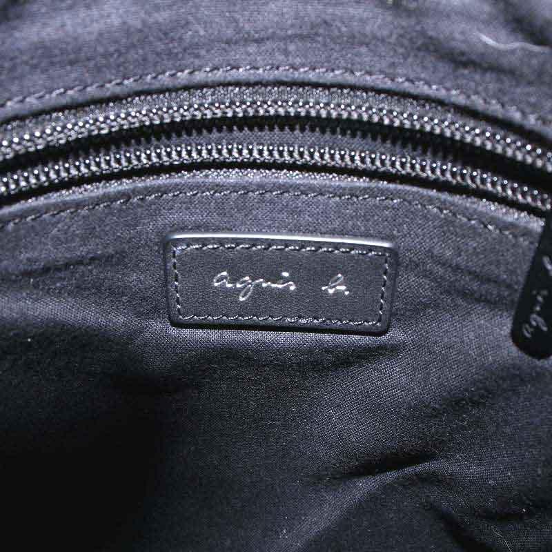 セール実施中 アニエスベー agnes b. ショルダーバッグ カウレザー ロゴ刺繍 黒 ブラック PAH02Z-03 /NW16 メンズ