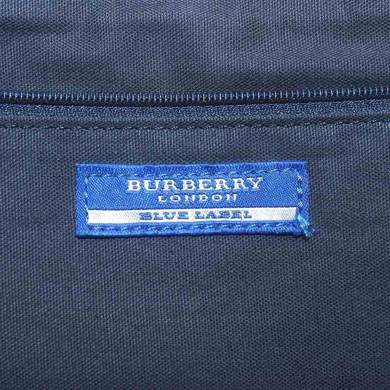 【予約販売品】 バーバリーブルーレーベル BURBERRY BLUE LABEL トートバッグ ハンドバッグ ショルダーバッグ 切替 デニム レザー 黒 ブラック 茶