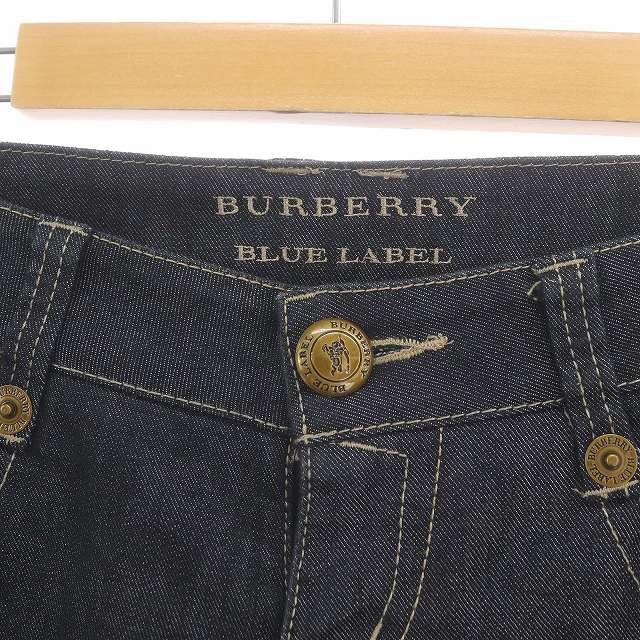 バーバリーブルーレーベル BURBERRY BLUE LABEL デニムパンツ ジーンズ ロールアップ カプリ ジップフライ 34 XXS 紺｜vectorpremium｜05