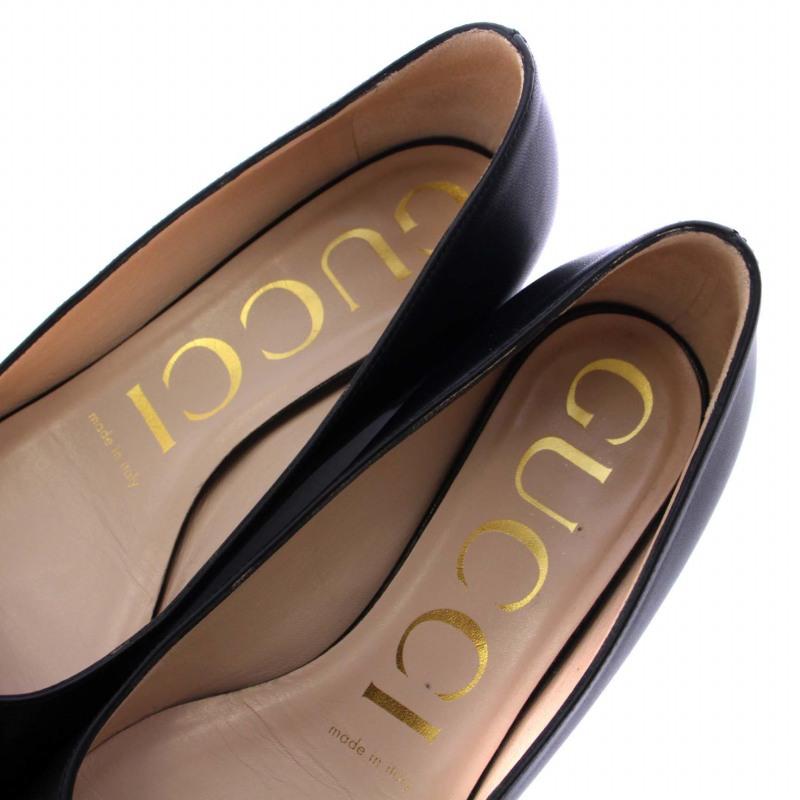 グッチ GUCCI パンプス バレエシューズ チャンキーヒール スクエアトゥ 