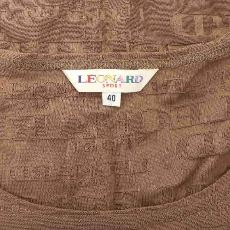 レオナールスポーツ LEONARD SPORT ラインストーンロゴデザインタンクトップ カットソー ノースリーブ 装飾 ロゴ コットン 40 茶｜vectorpremium｜03