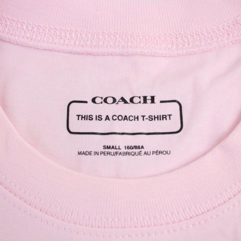 コーチ COACH エッセンシャル Tシャツ カットソー 半袖 クルーネック ロゴ プリント S ピンク C8786 /BM レディース｜vectorpremium｜04