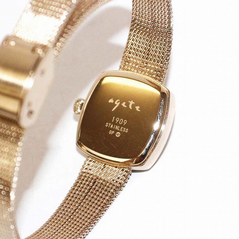 アガット agete スクエアフェイスウォッチ 腕時計 クオーツ ゴールドカラー 10171120001 /KH レディース｜vectorpremium｜02