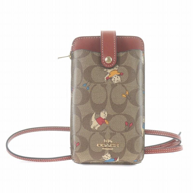 コーチ フォーン クロスボディ・シグネチャー キャンバス・キャット  