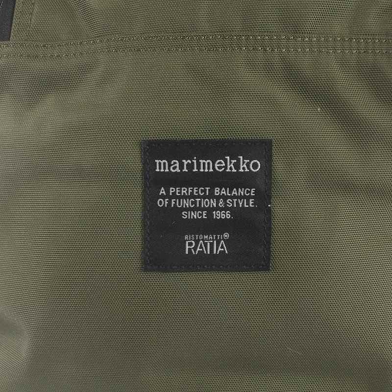 マリメッコ marimekko RATIA メトロ METRO リュックサック デイバッグ バックパック ロゴ ナイロン キャンバス カーキ 黒 /SI29｜vectorpremium｜08