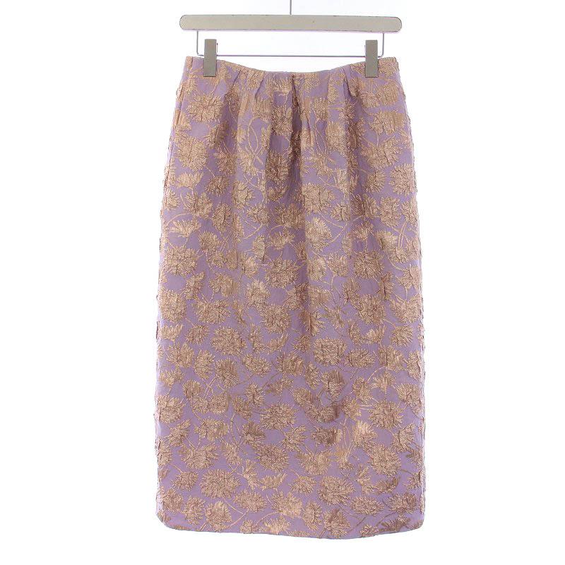 ドゥロワー Drawer FALL2 ラメフラワージャカード タイトスカート  