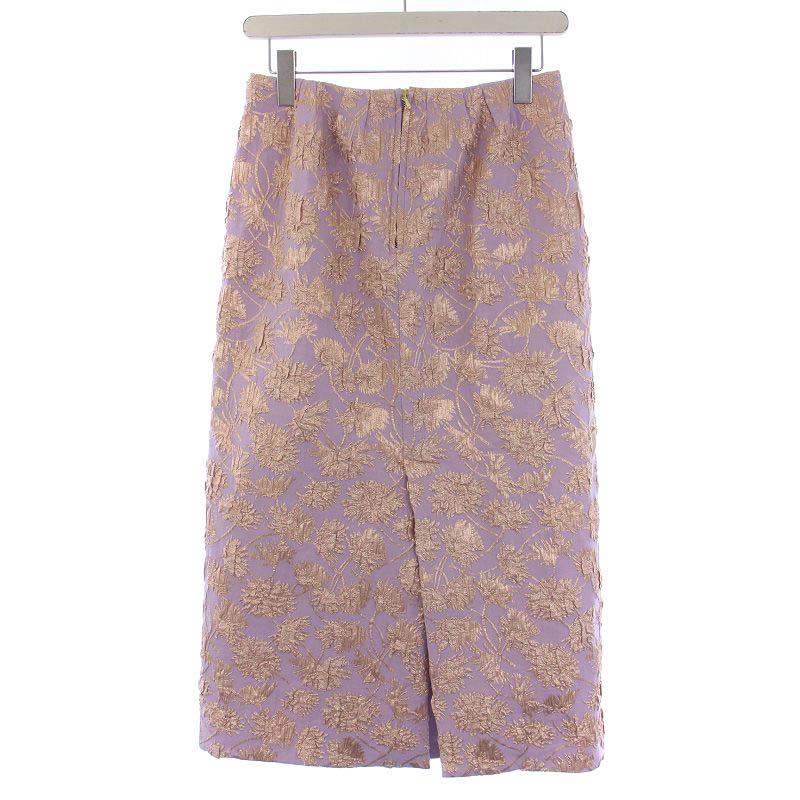 ドゥロワー Drawer FALL2 ラメフラワージャカード タイトスカート  