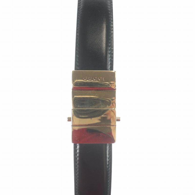 グッチ GUCCI ベルト ロゴ プッシュロック式 ゴールド金具 レザー 85 34 黒 ブラック 036 01 79 1006 ■OH /SI20 レディース｜vectorpremium｜07