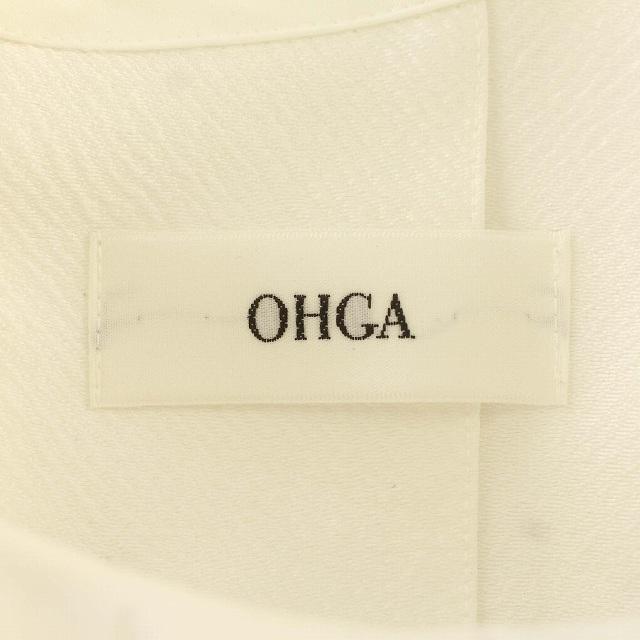 オーガ OHGA ギャザー ブラウス ビッグカラー シャツ 長袖 フリル プルオーバー M 白 ホワイト｜vectorpremium｜03